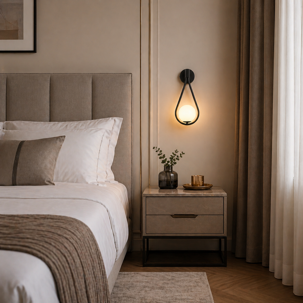 Lampe de chevet murale goute d'eau