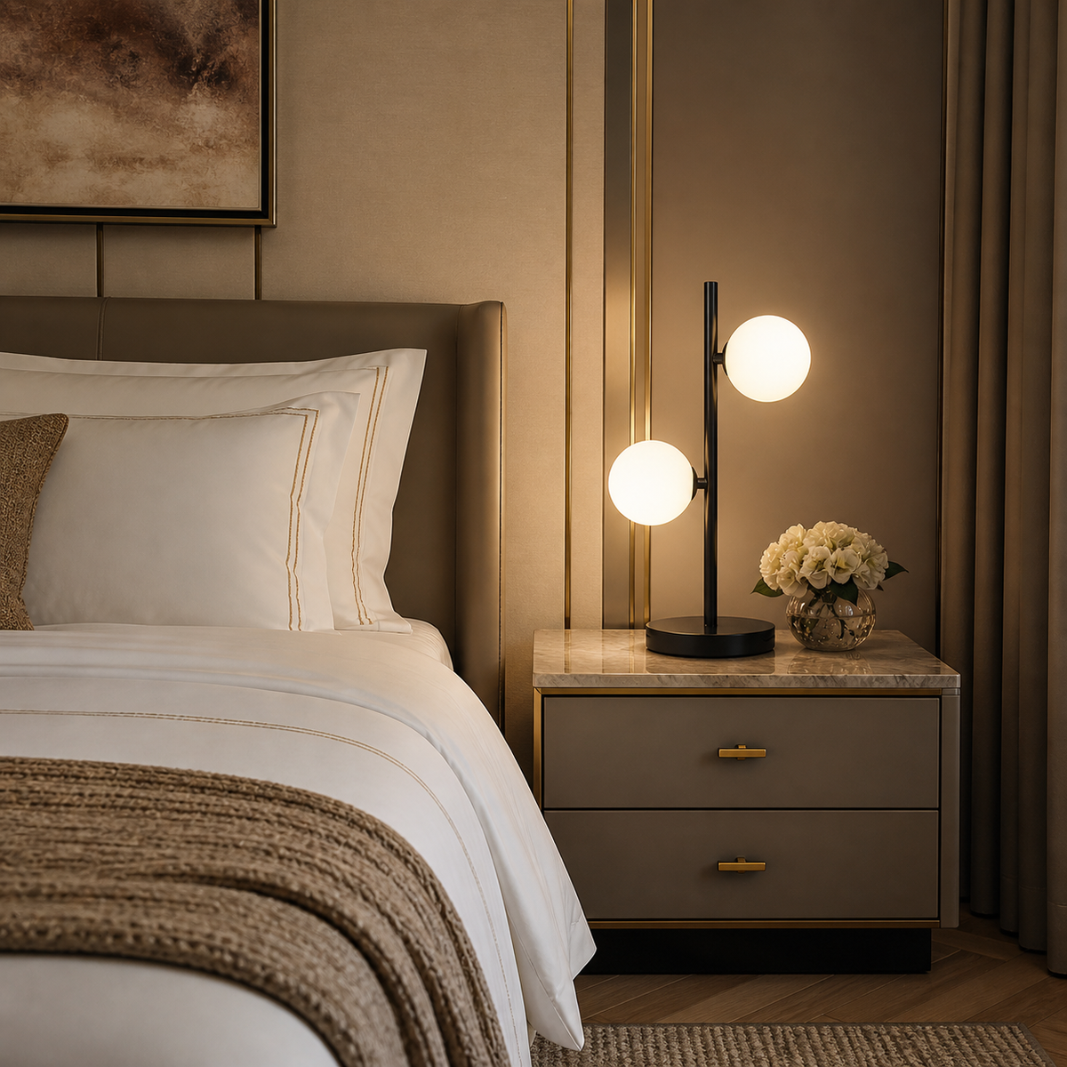 Lampe de chevet design style moderne