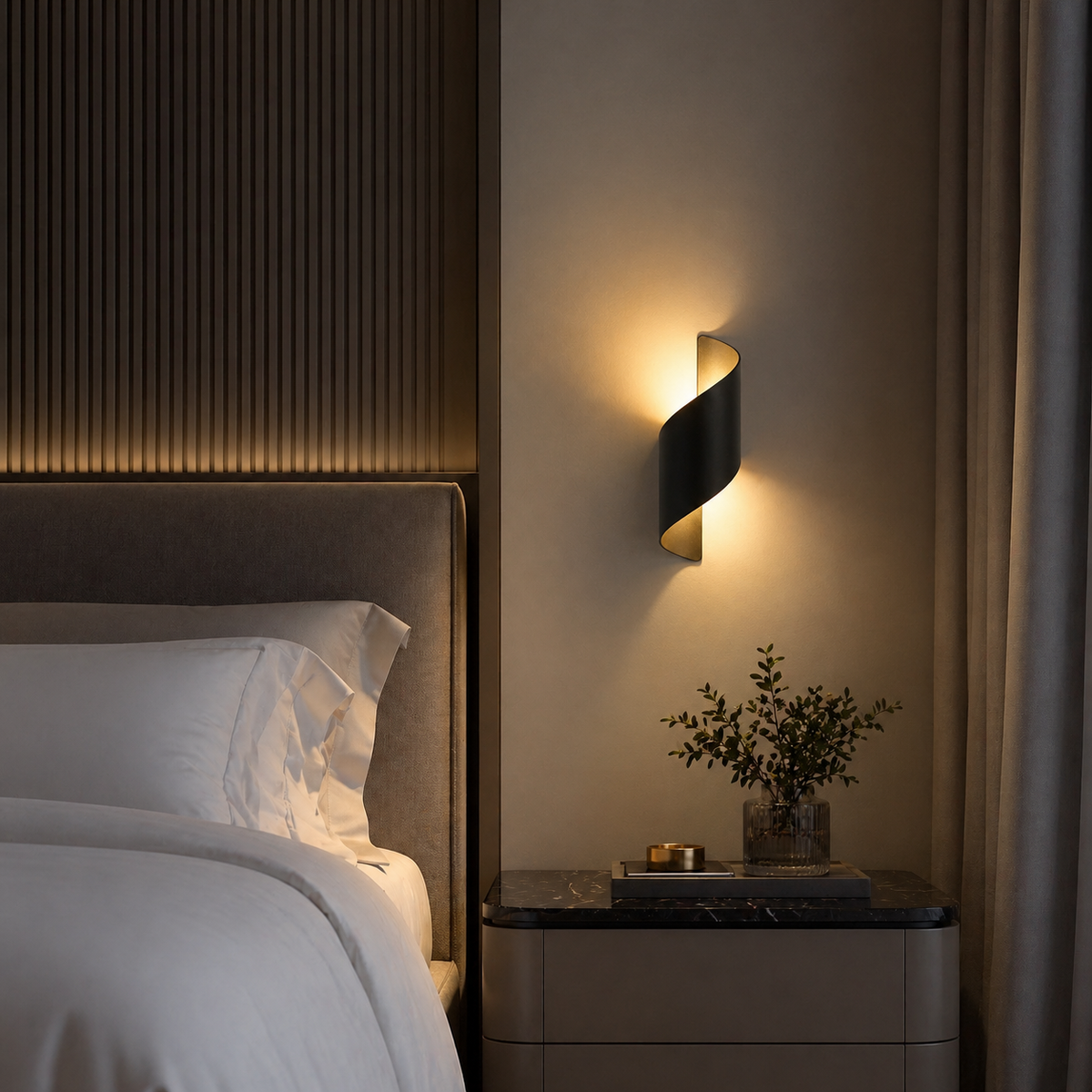 Lampe de chevet murale spirale moderne