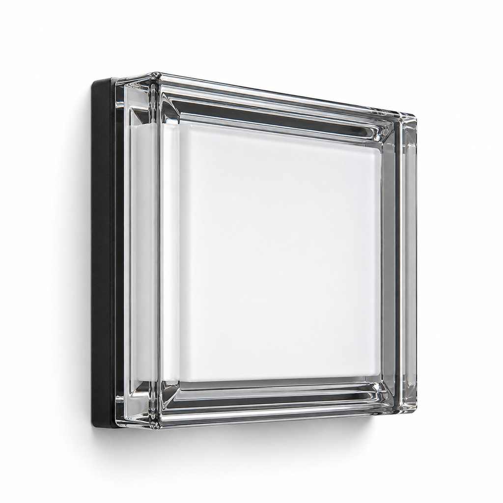 Lampe de chevet murale en verre colorée carré