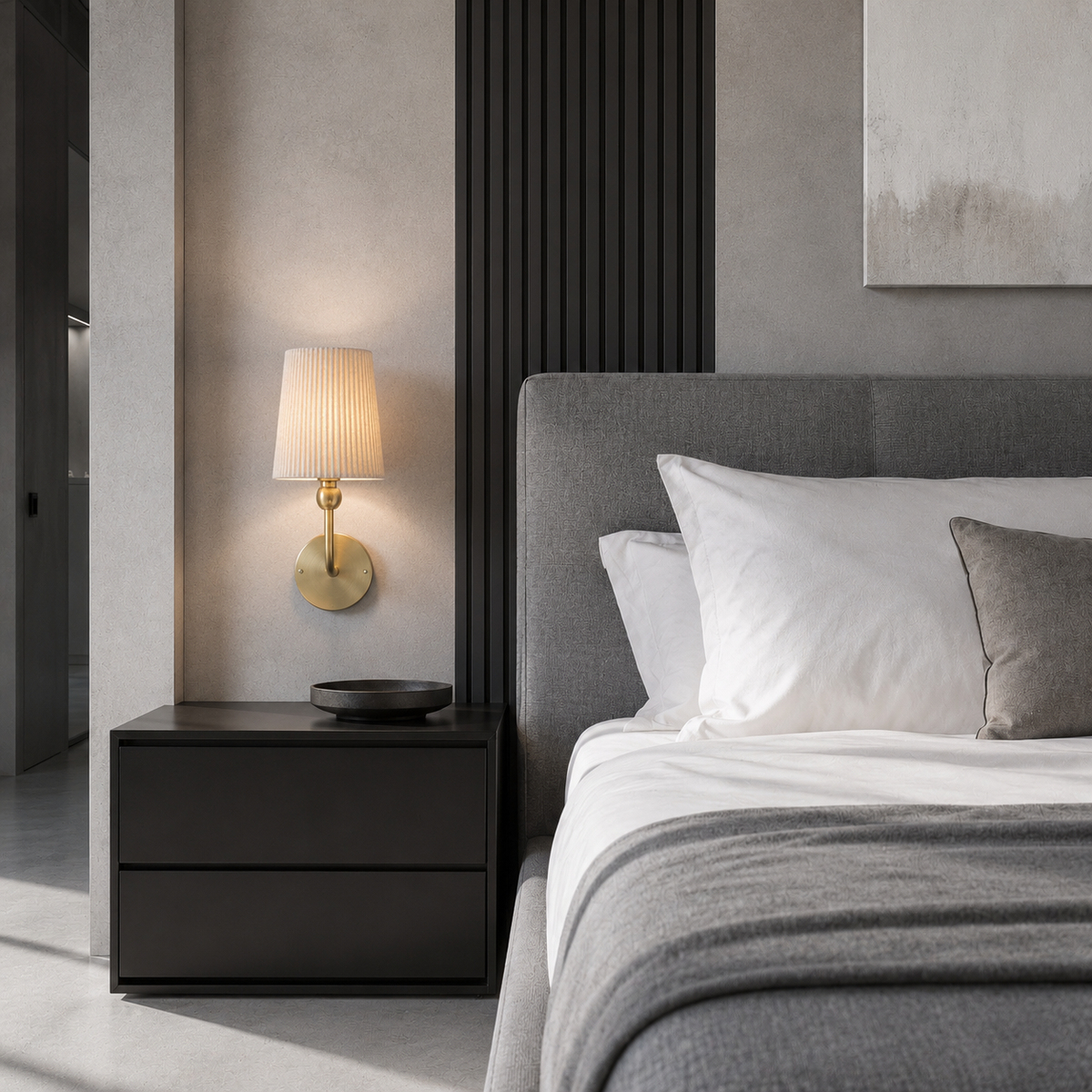 Lampe de chevet classique gold abat-jour
