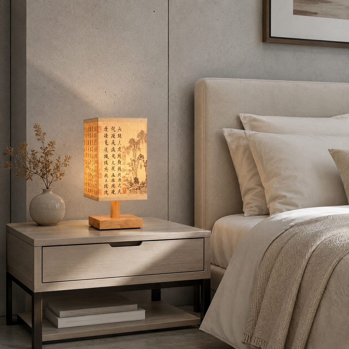 Lampe de chevet design japonais