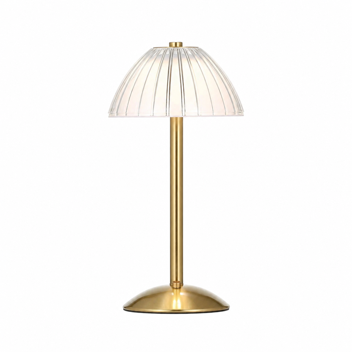 Lampe de chevet dorée forme champignon