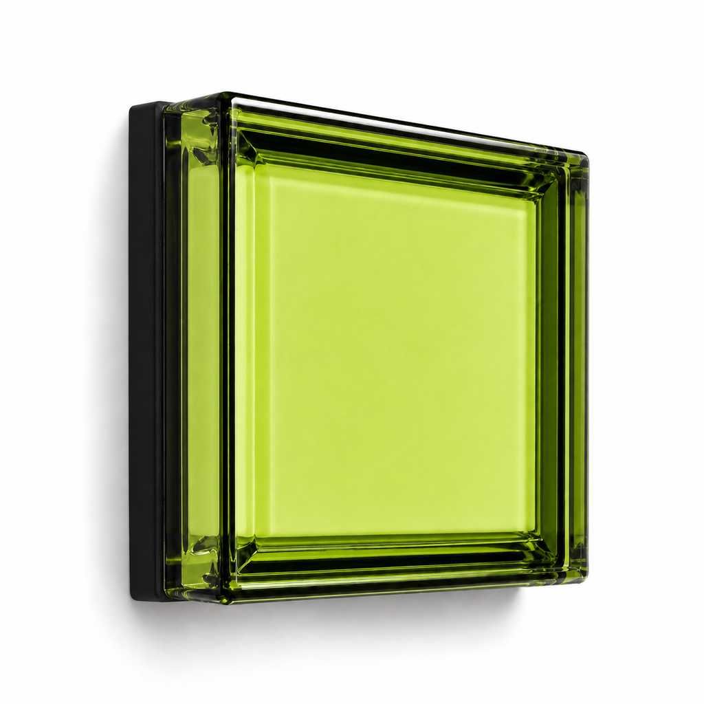 Lampe de chevet murale en verre colorée carré