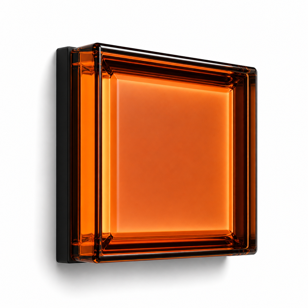 Lampe de chevet murale en verre colorée carré