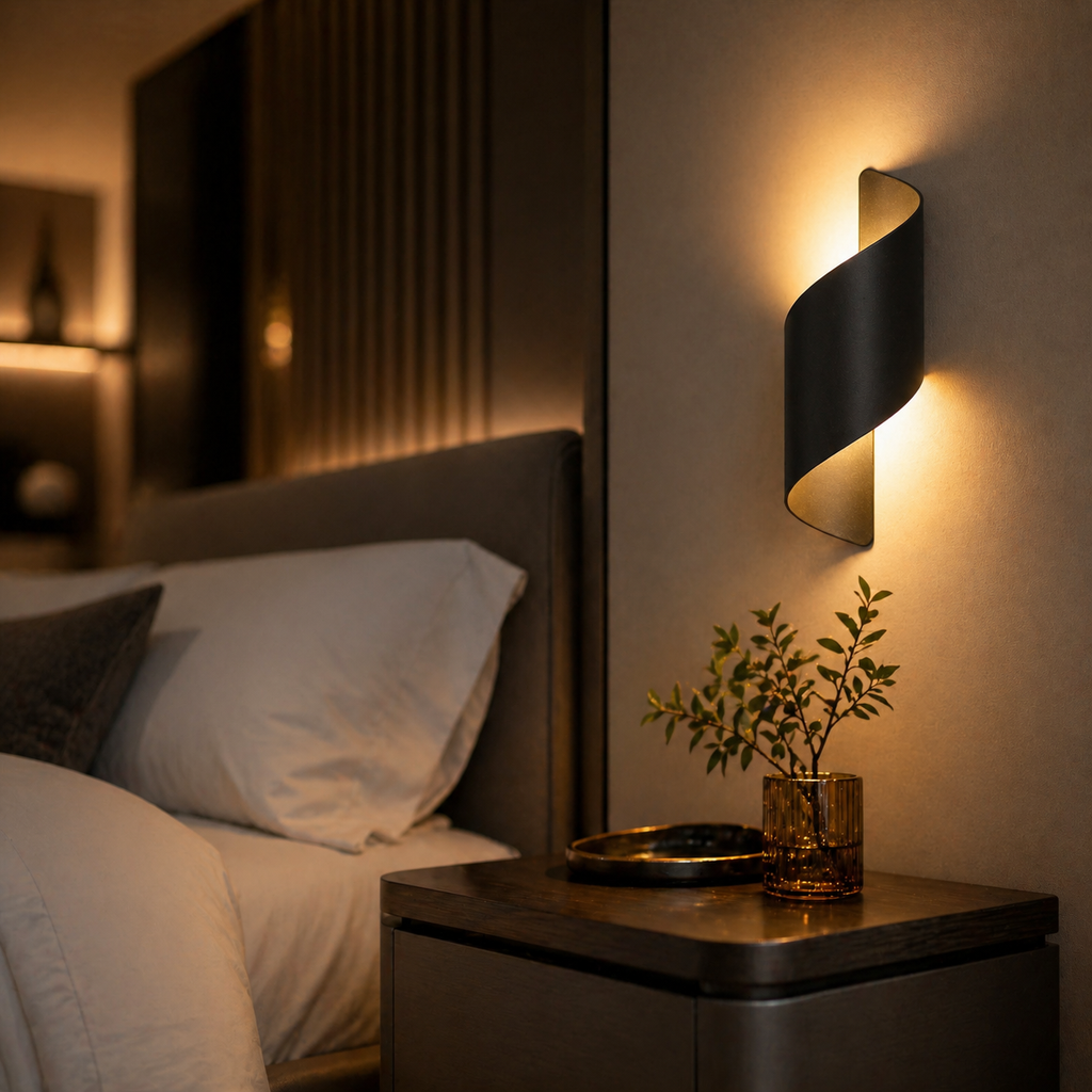 Lampe de chevet murale spirale moderne