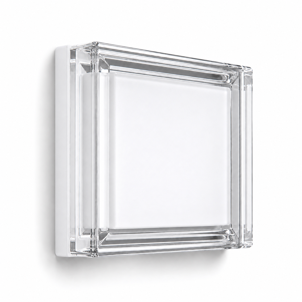 Lampe de chevet murale en verre colorée carré