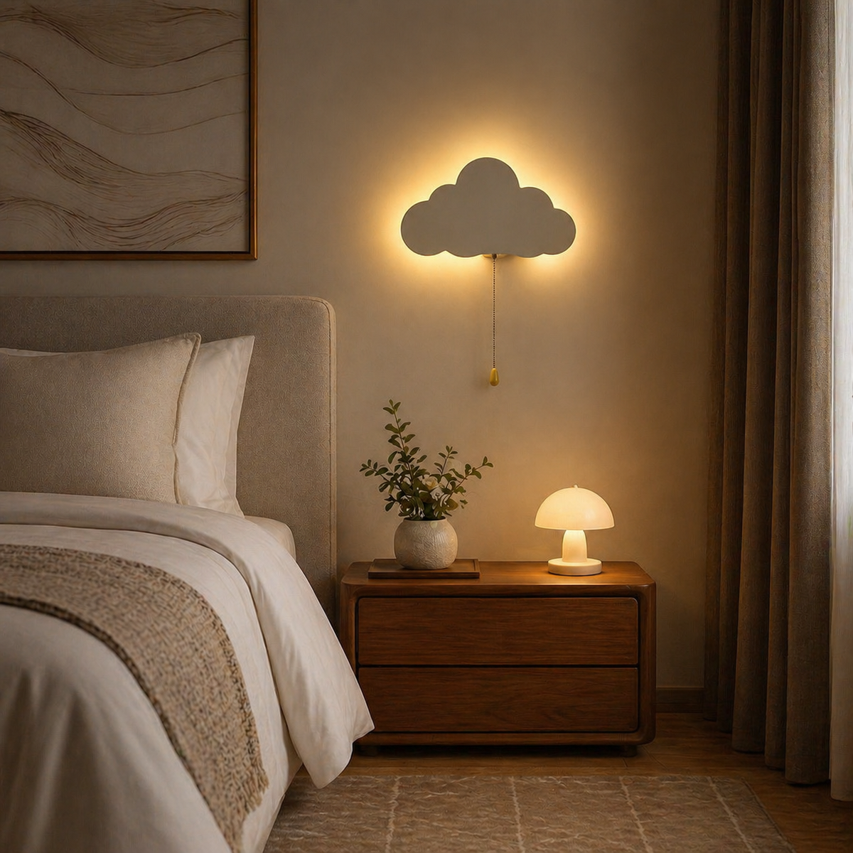 Lampe de chevet murale nuage enfant