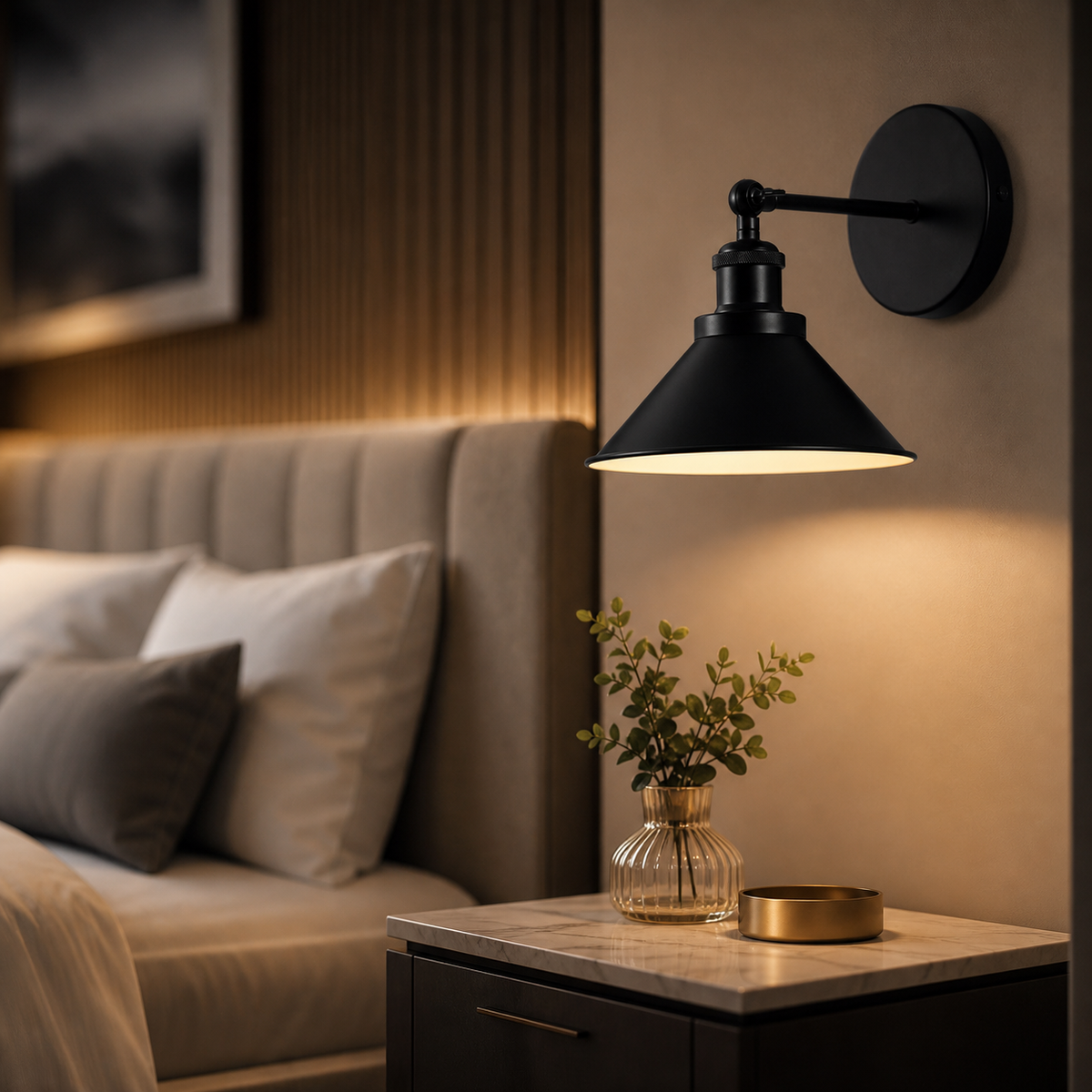 Lampe de chevet murale retro ajustable