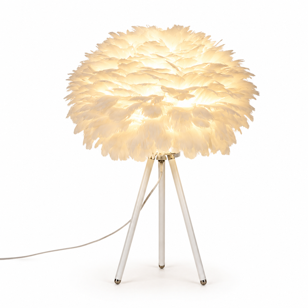 Lampe de chevet originale plumes