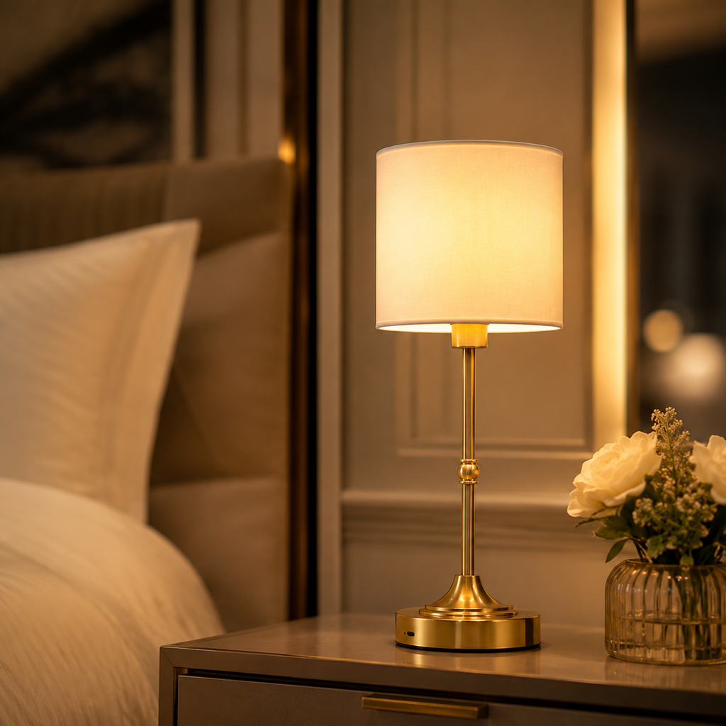Lampe de chevet classique dorée