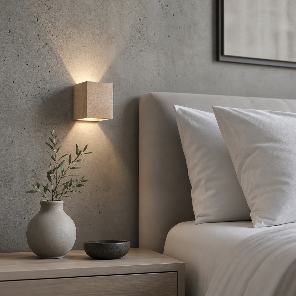 Lampe de chevet murale carré minimaliste