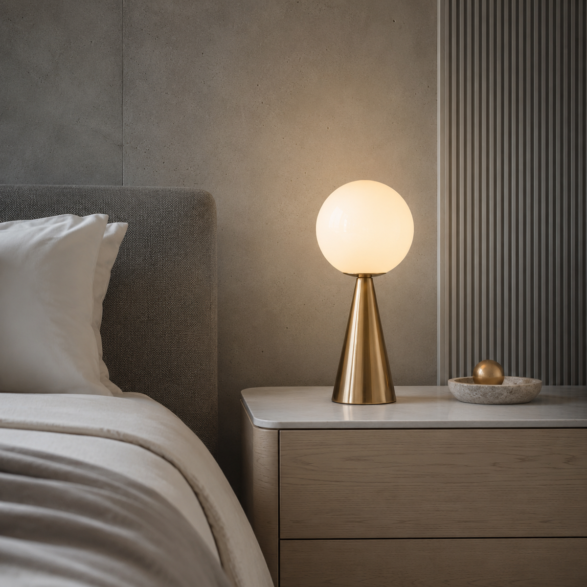Lampe de chevet originale aluminium