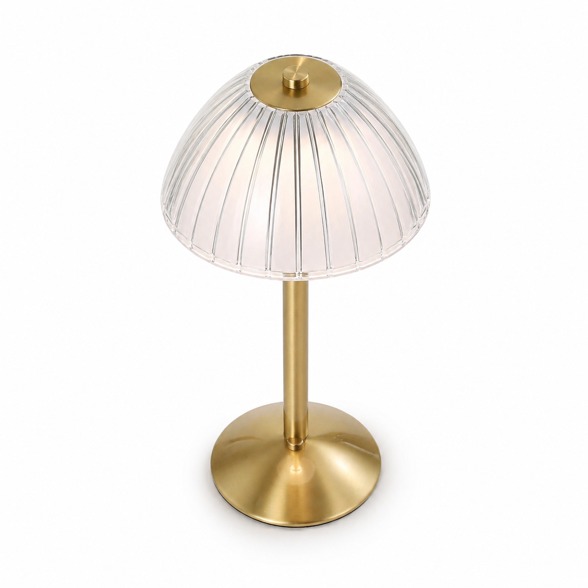Lampe de chevet dorée forme champignon