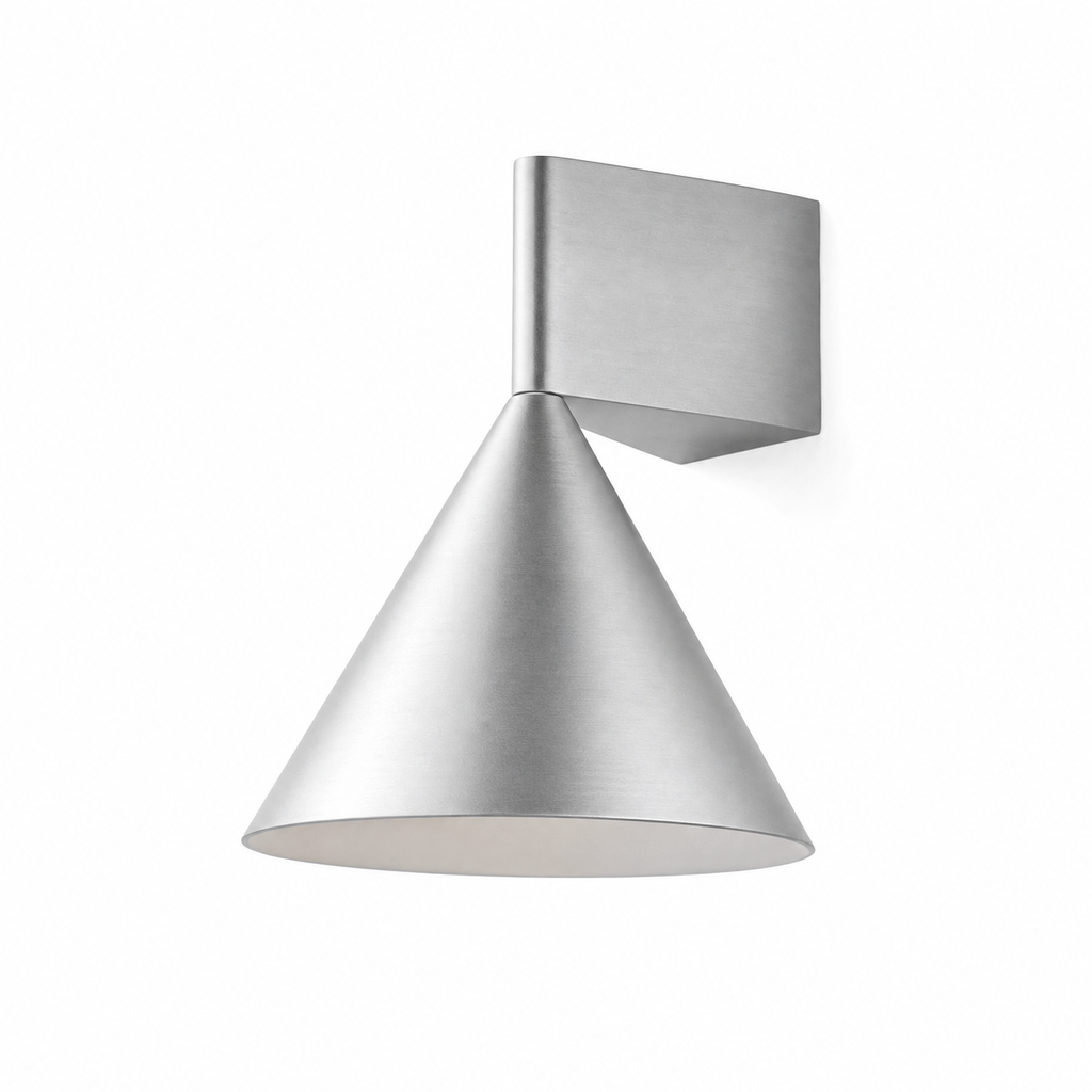 Lampe de chevet murale cône argent