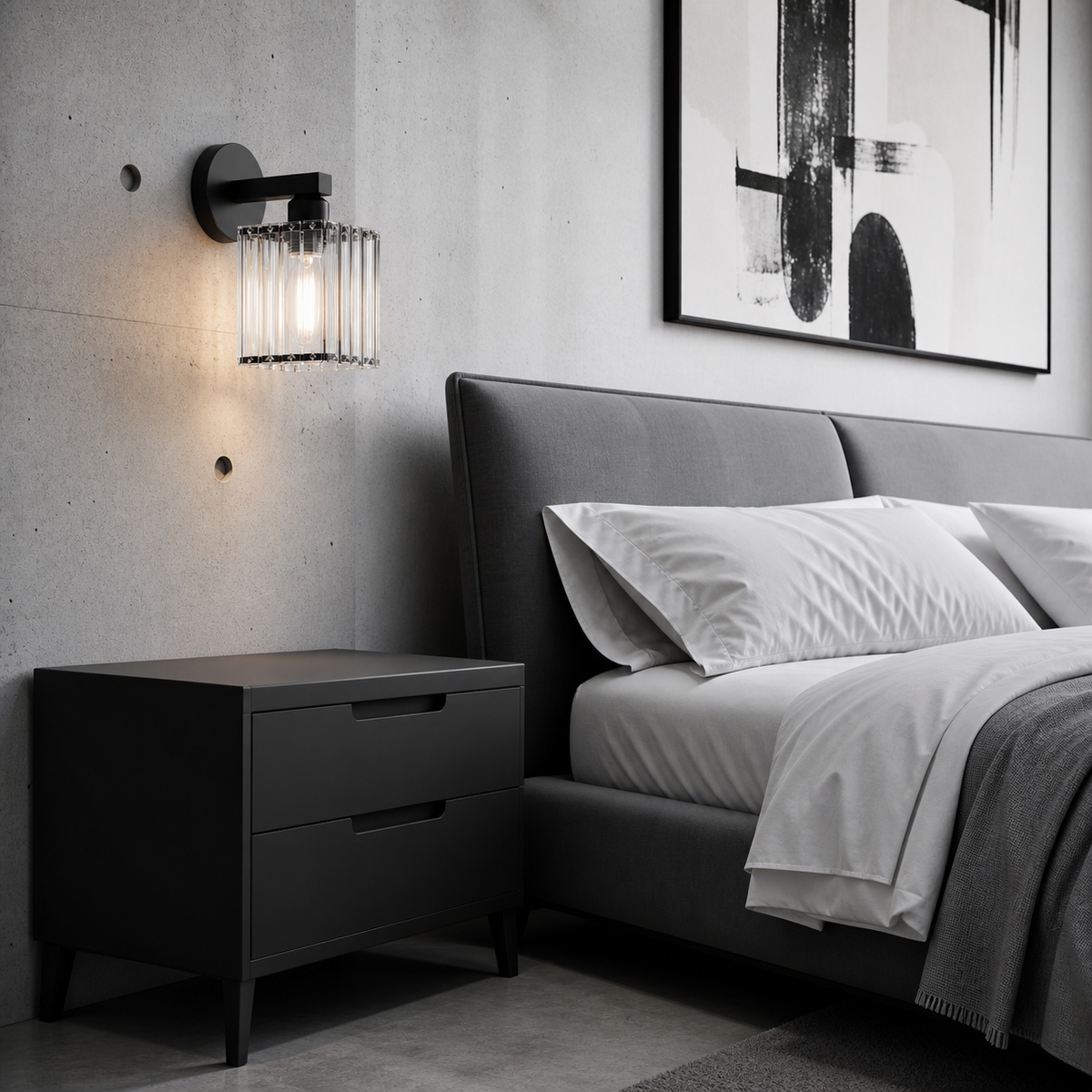 Lampe de chevet murale design verre