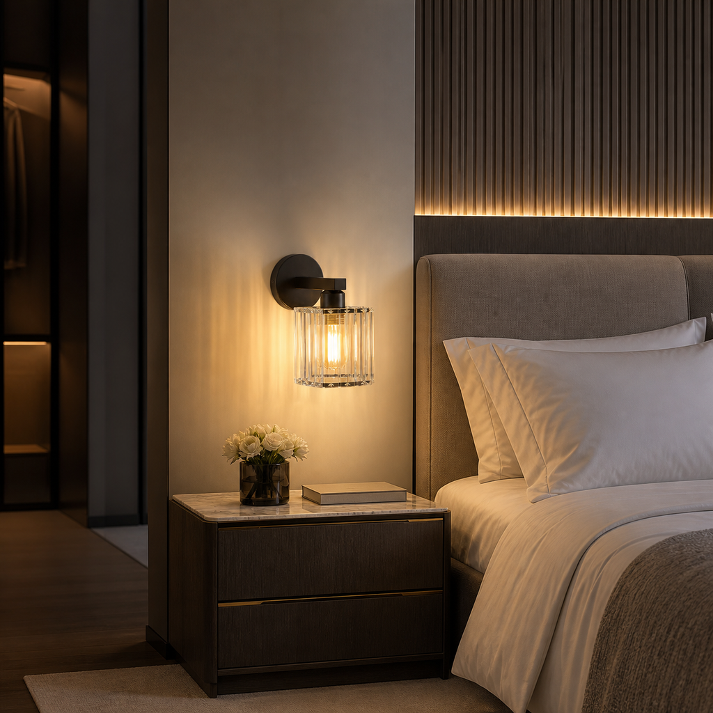 Lampe de chevet murale design verre