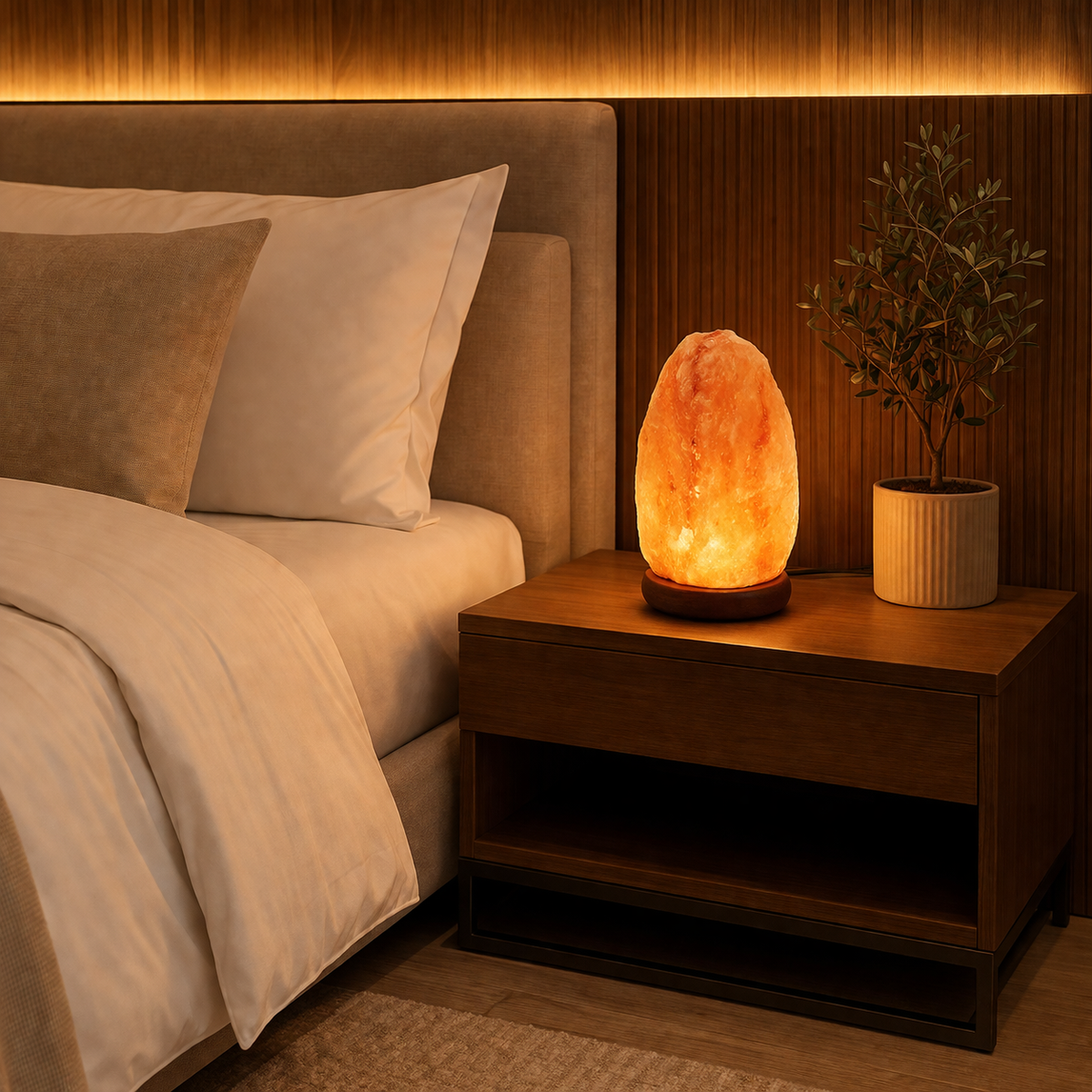 Lampe de chevet sel d’himalaya