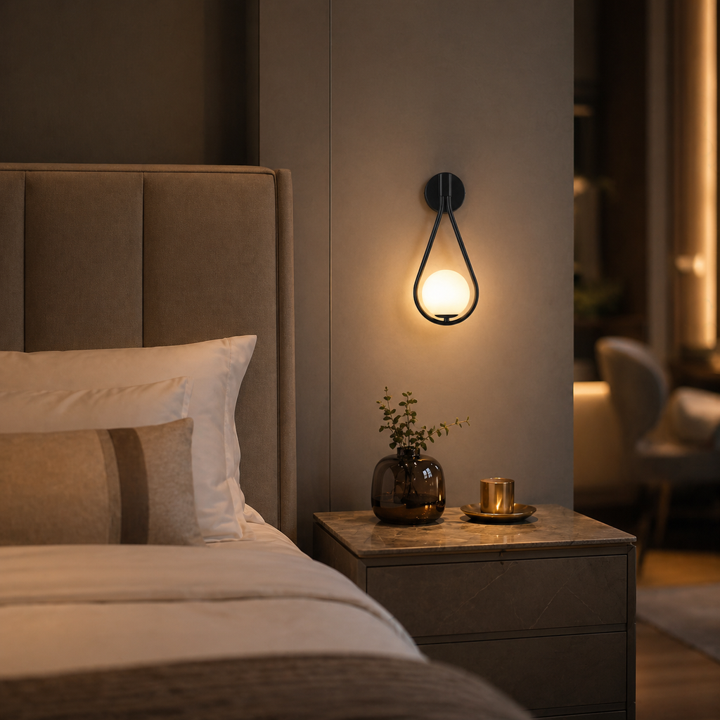 Lampe de chevet murale goute d'eau