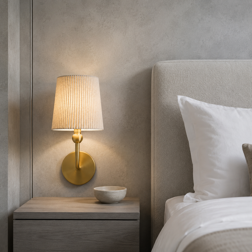 Lampe de chevet classique gold abat-jour