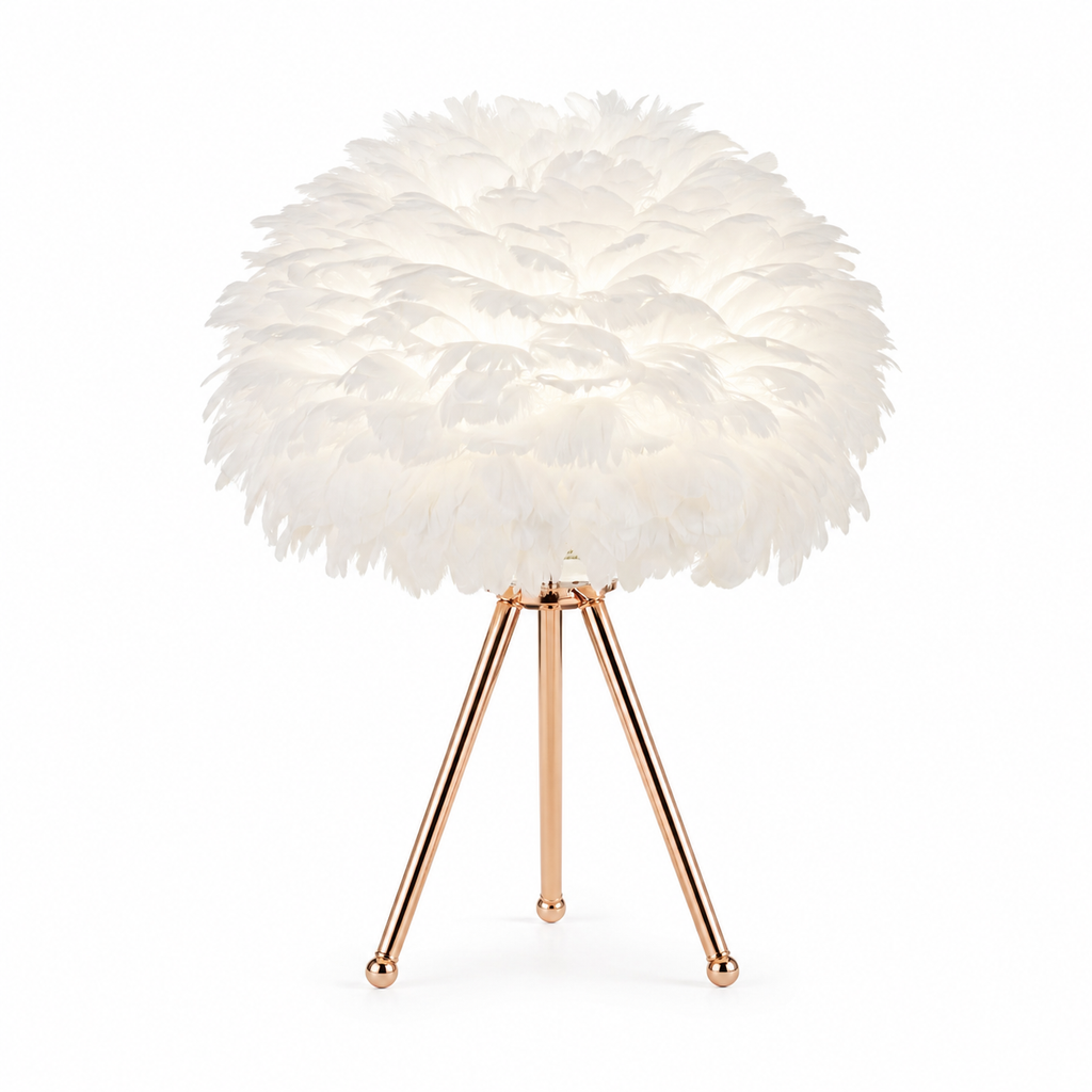 Lampe de chevet originale plumes