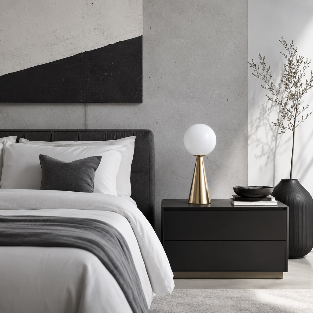 Lampe de chevet originale aluminium