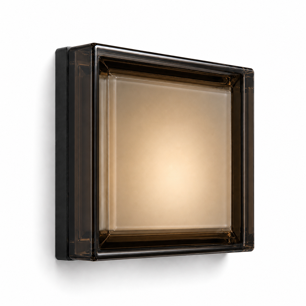 Lampe de chevet murale en verre colorée carré