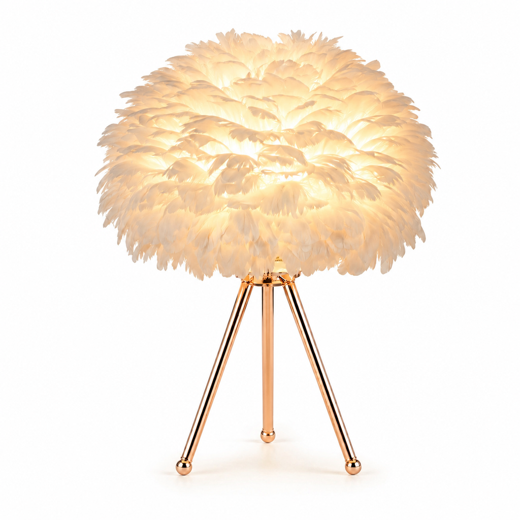Lampe de chevet originale plumes