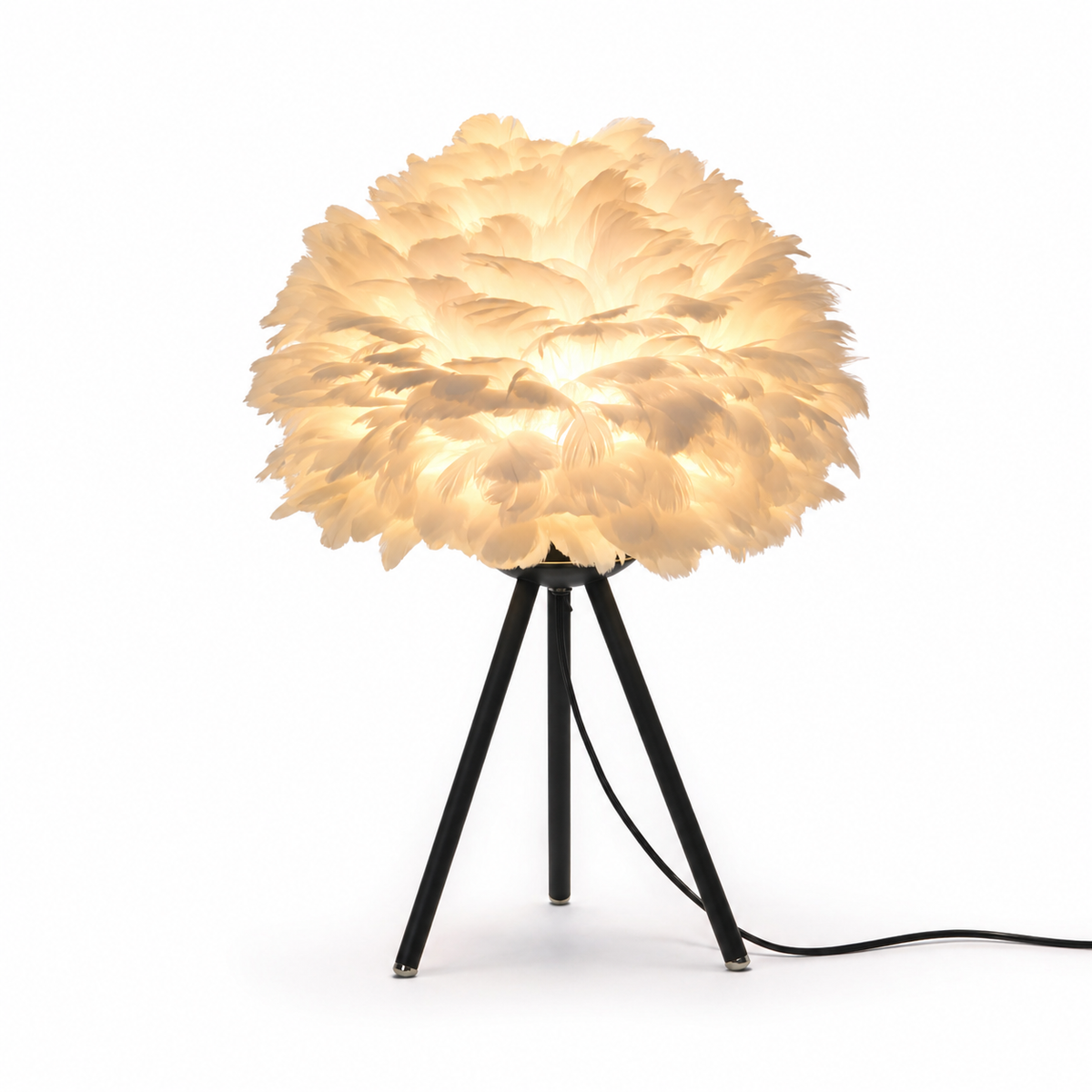 Lampe de chevet originale plumes