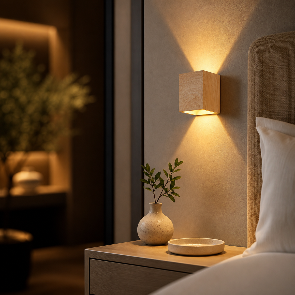 Lampe de chevet murale carré minimaliste