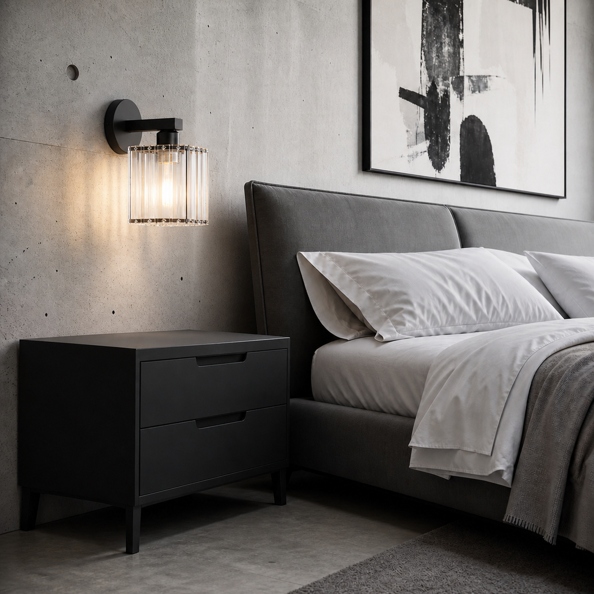 Lampe de chevet murale design verre