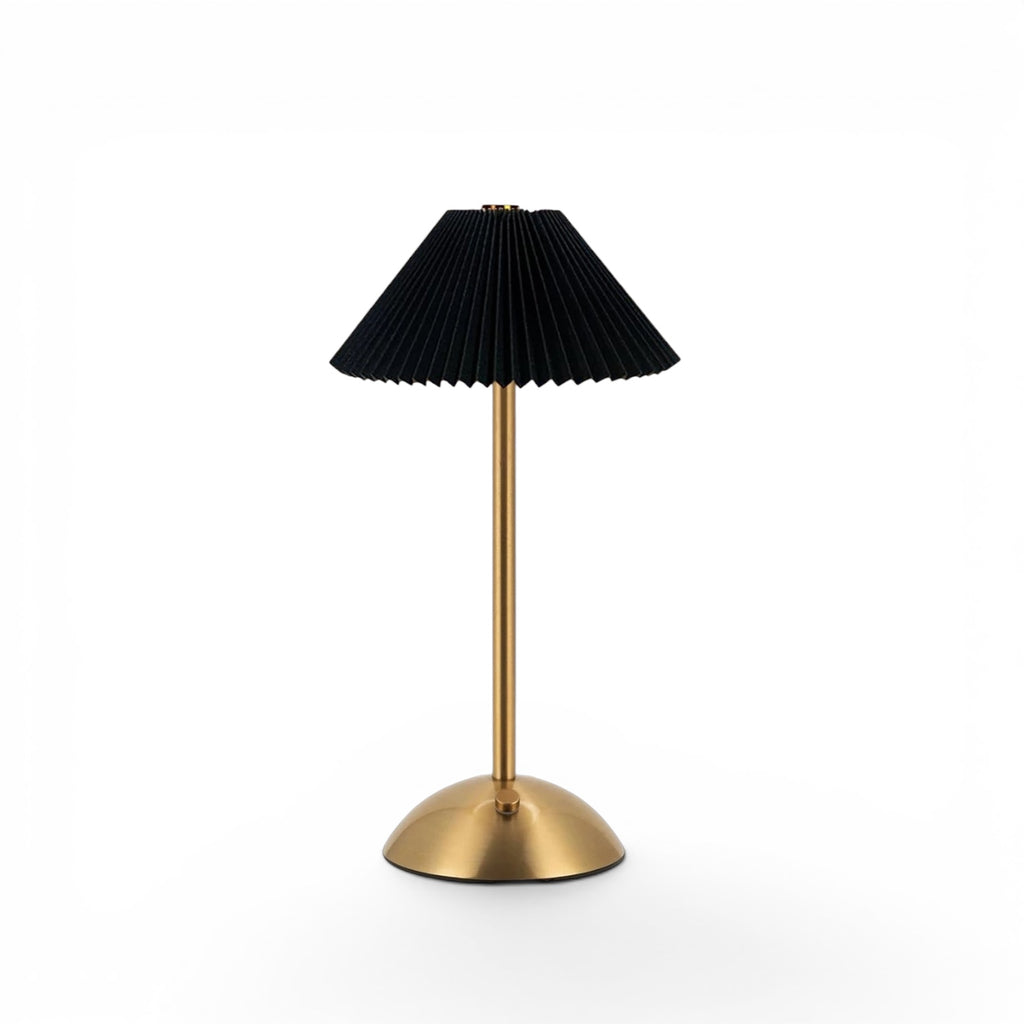 Lampe de chevet dorée éventail
