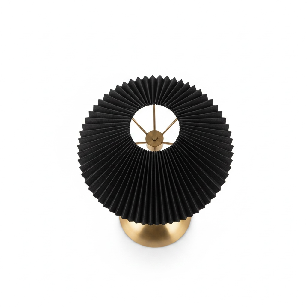 Lampe de chevet dorée éventail