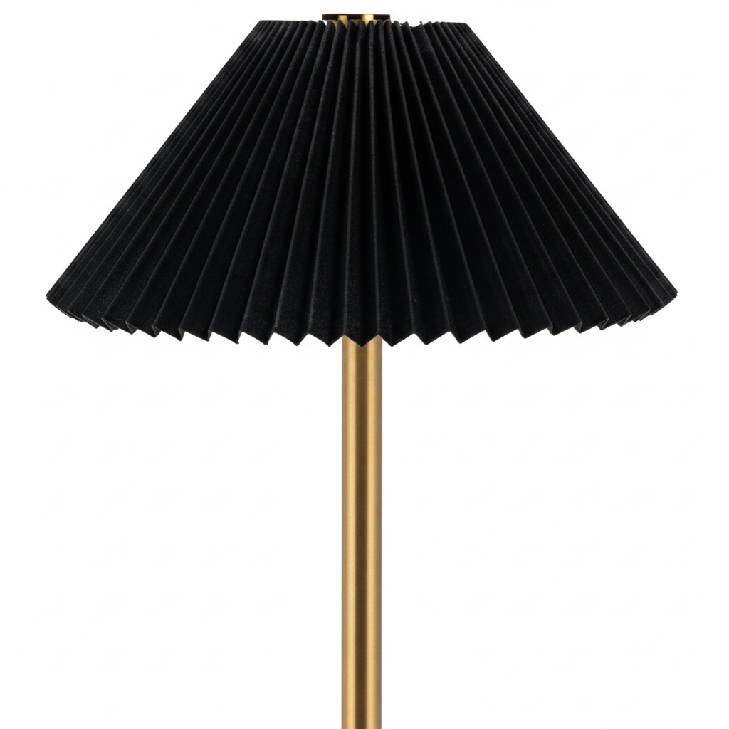 Lampe de chevet dorée éventail