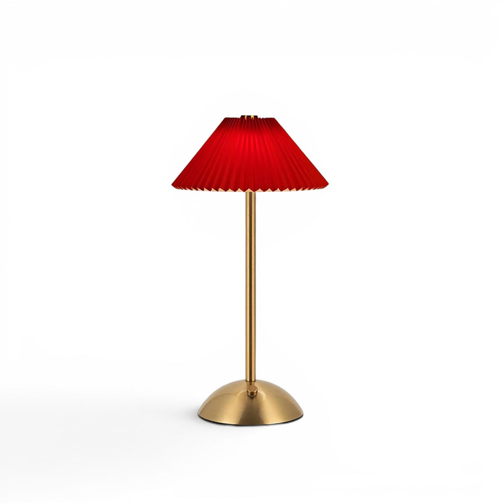 Lampe de chevet dorée éventail