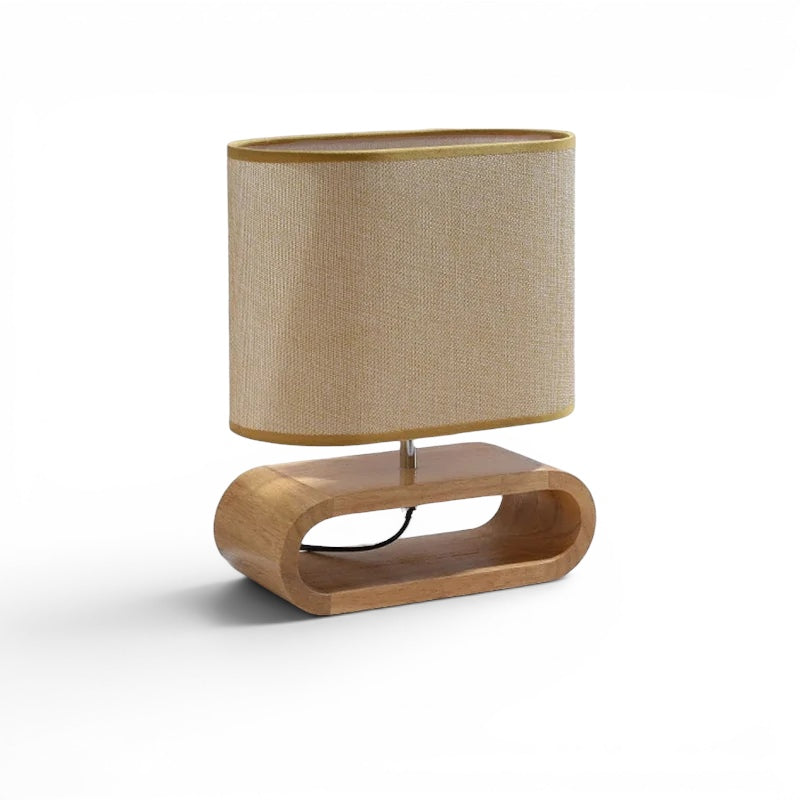 Lampe de chevet en bois avec abat-jour
