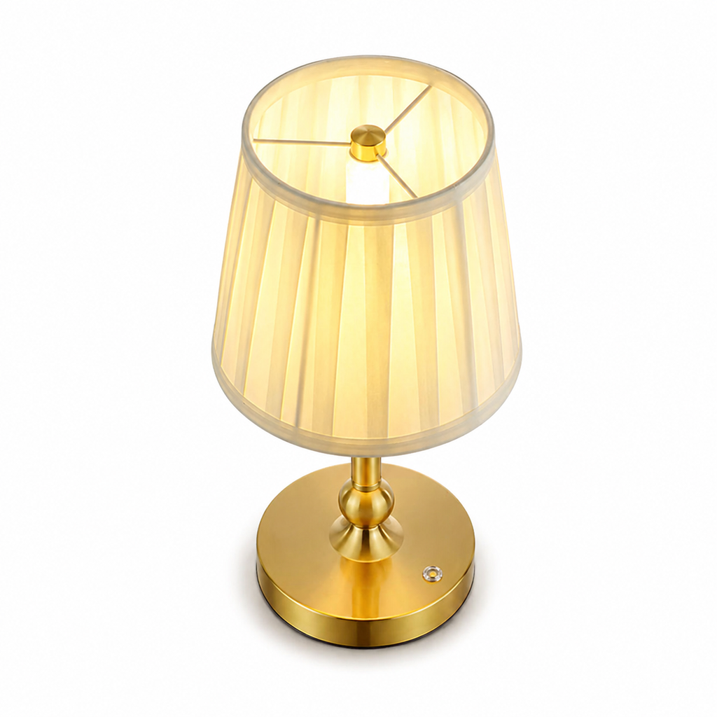 Lampe de chevet sans fil dorée