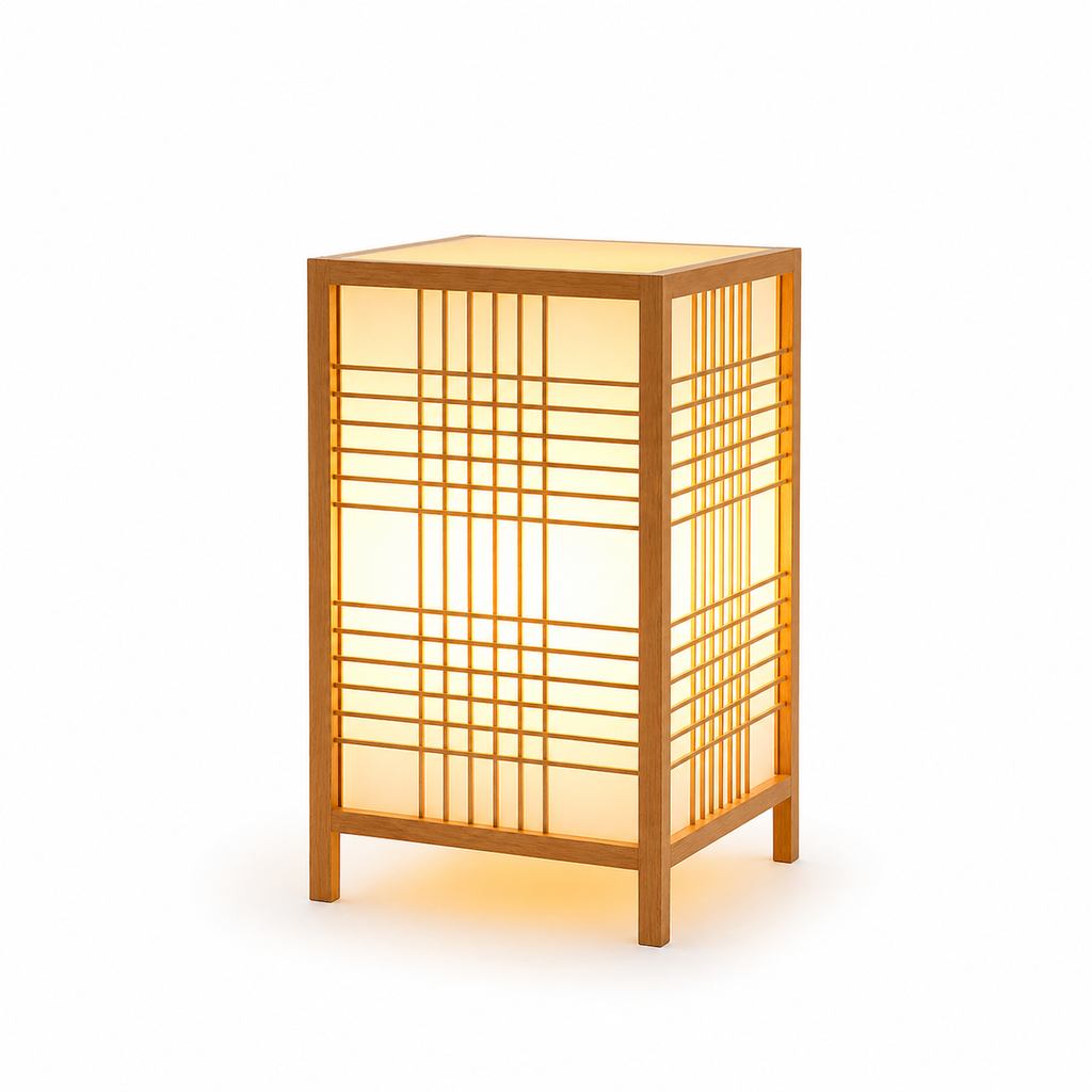 Lampe de chevet style japonais en bois