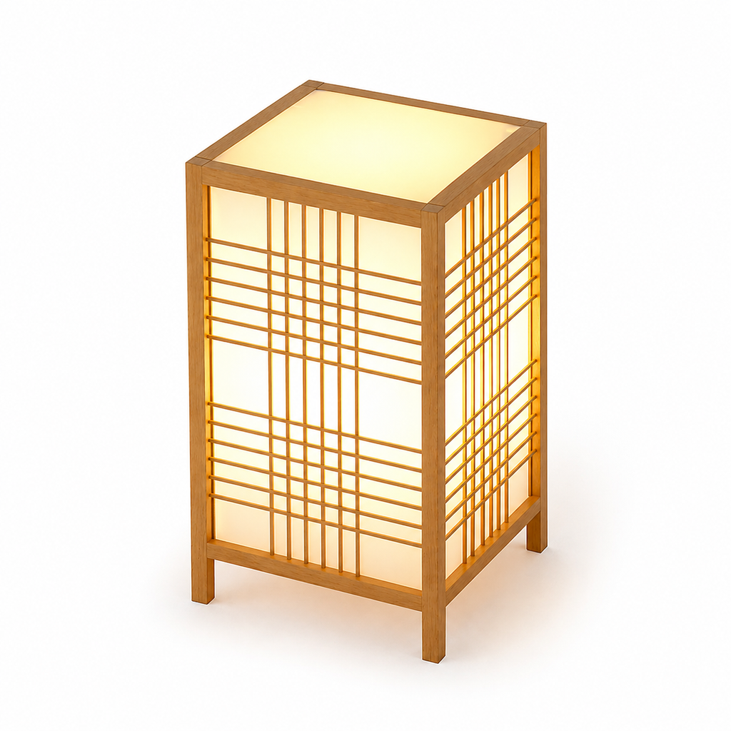 Lampe de chevet style japonais en bois
