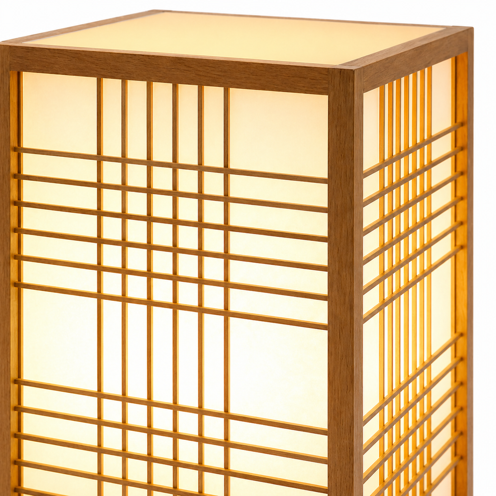 Lampe de chevet style japonais en bois
