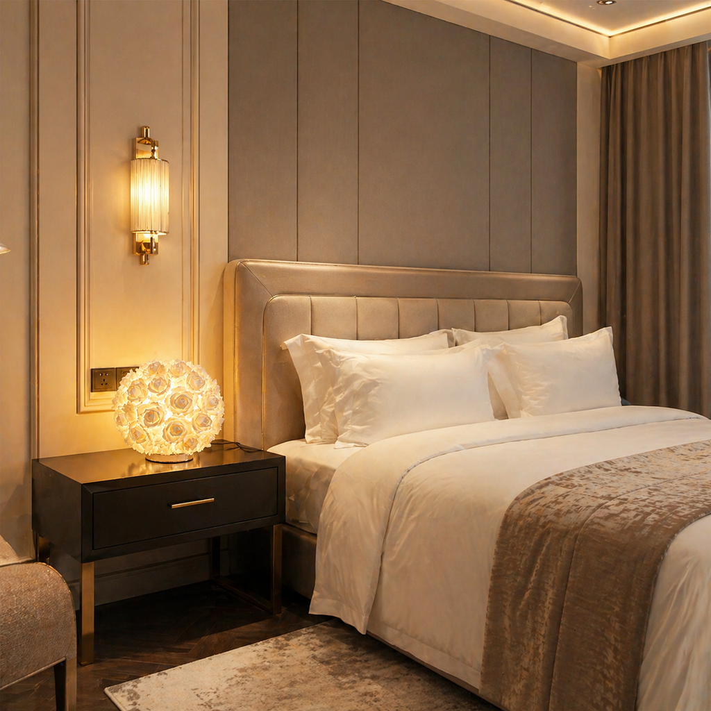 Lampe de chevet fleures