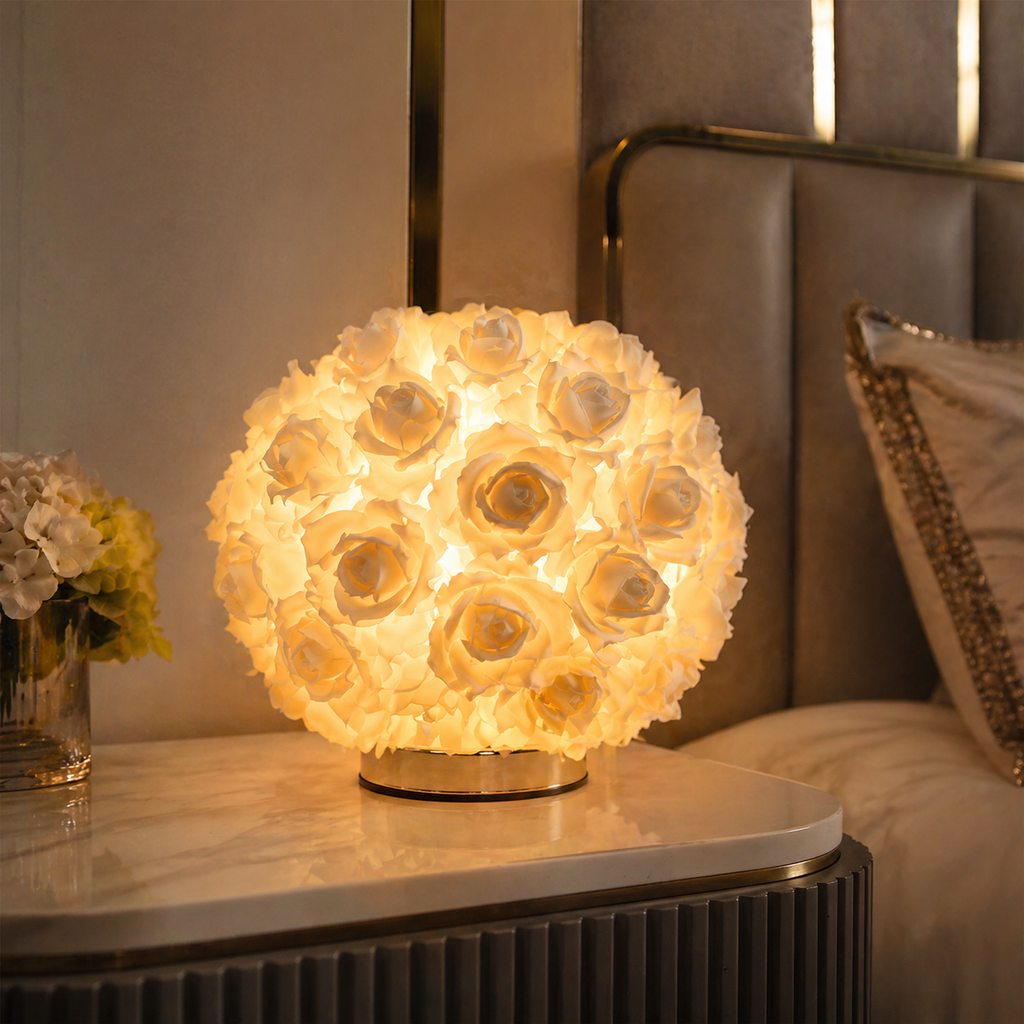 Lampe de chevet fleures