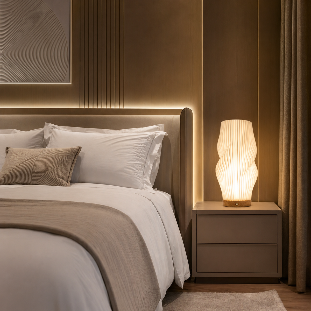 Lampe de chevet en bois moderne