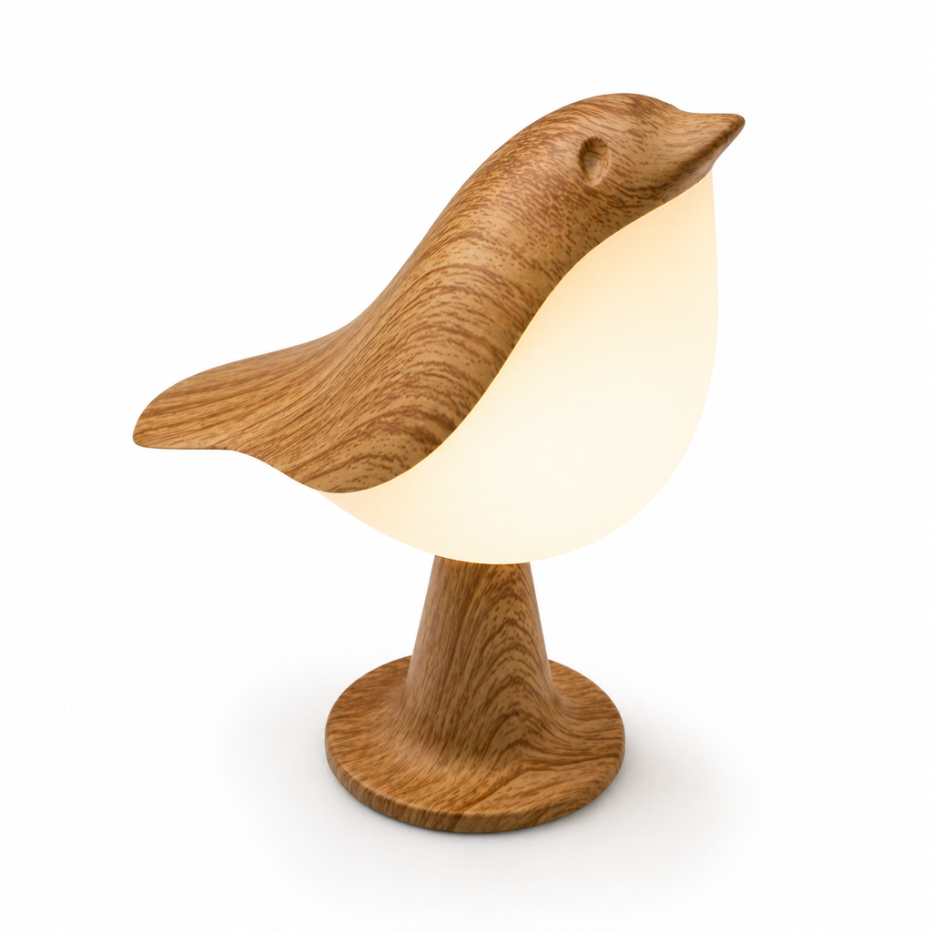 Lampe de chevet oiseau bois