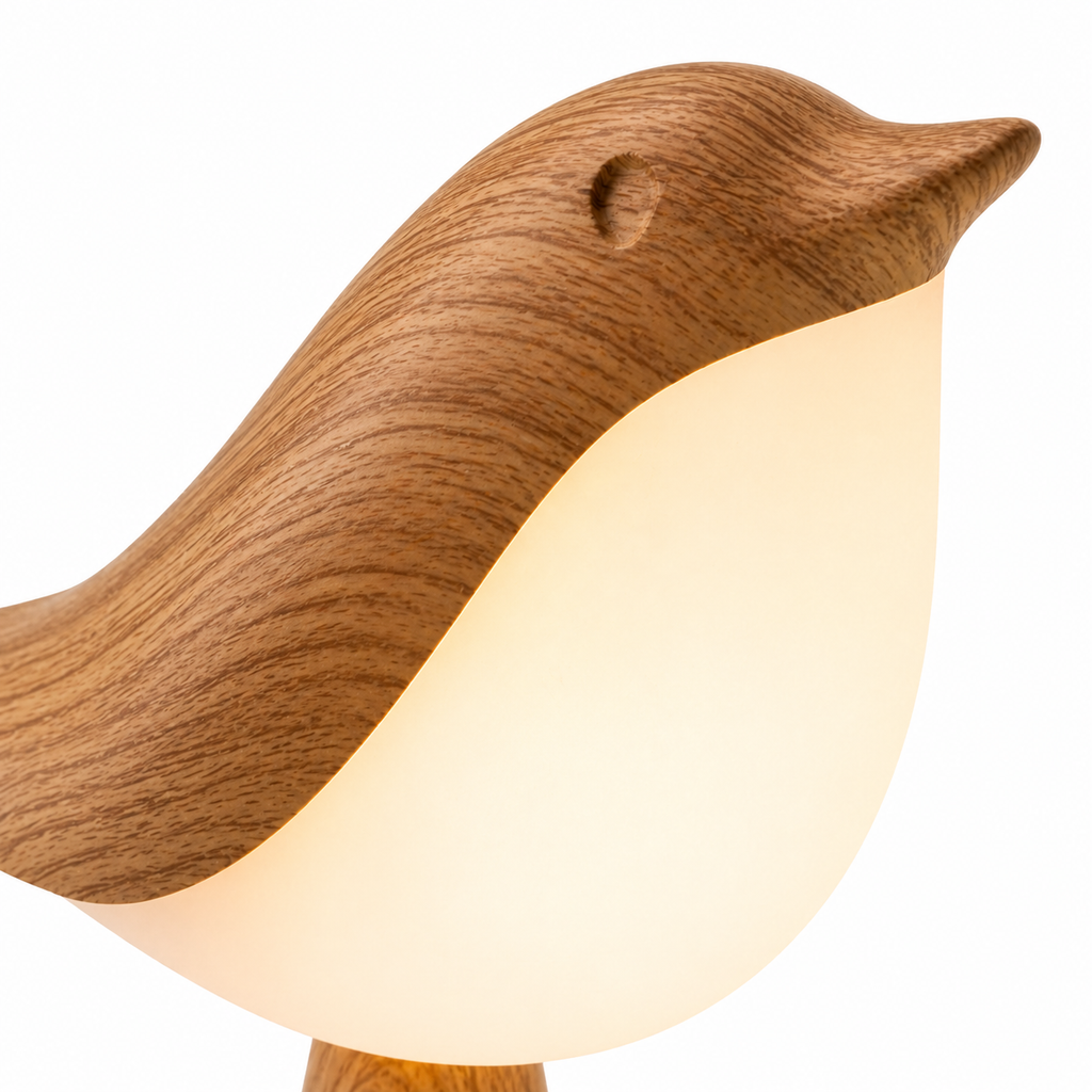 Lampe de chevet oiseau bois