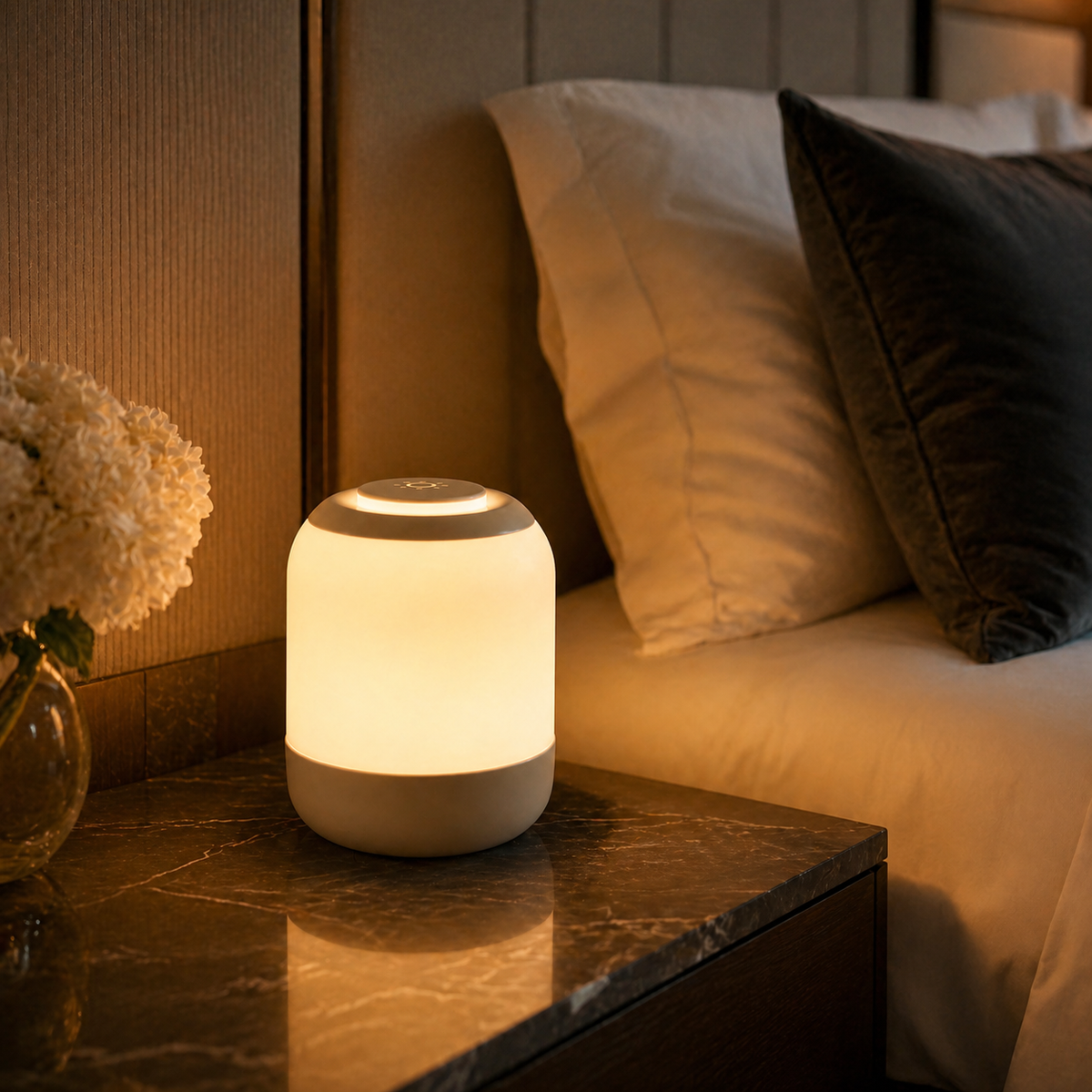 Lampe de chevet sans fil blanche