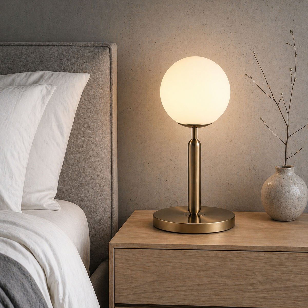 Lampe de chevet dorée