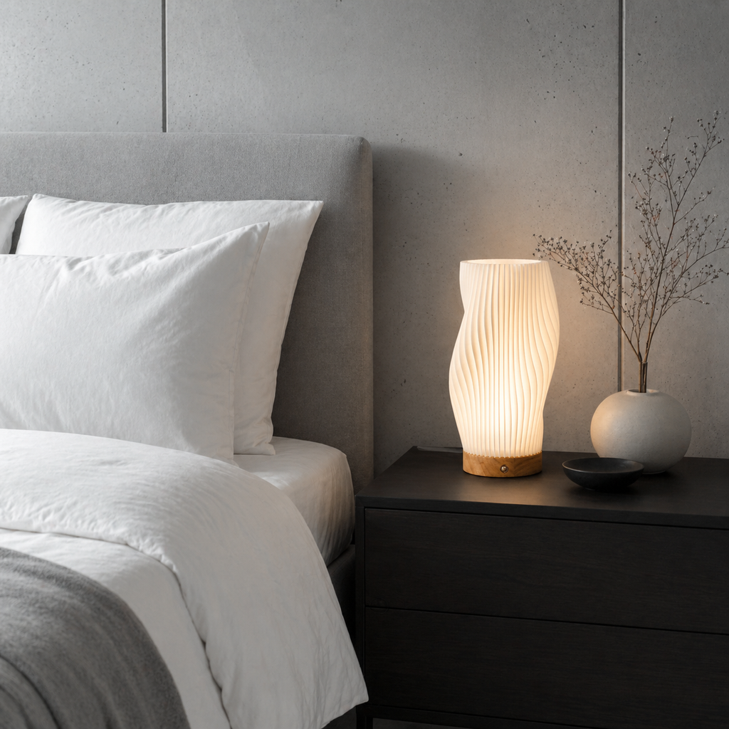 Lampe de chevet en bois moderne