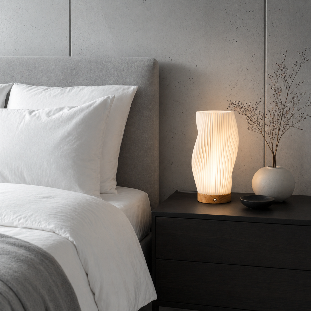 Lampe de chevet en bois moderne