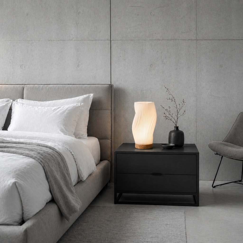 Lampe de chevet en bois moderne